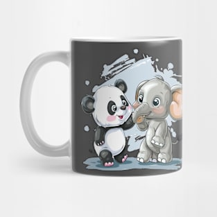 panda bear and an elephant friends Mug